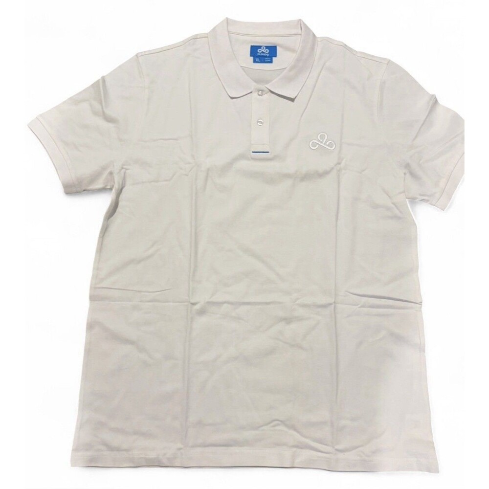 Cloud9 Men's White XL Polo Shirt Short Sleeve Collared Solid Button Logo